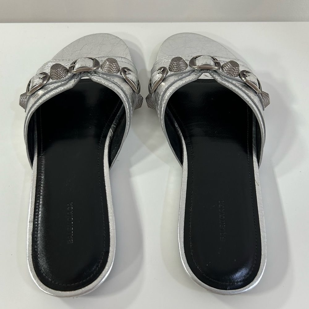 Balenciaga Cagole metallic silver sandals - Picture 5 of 5
